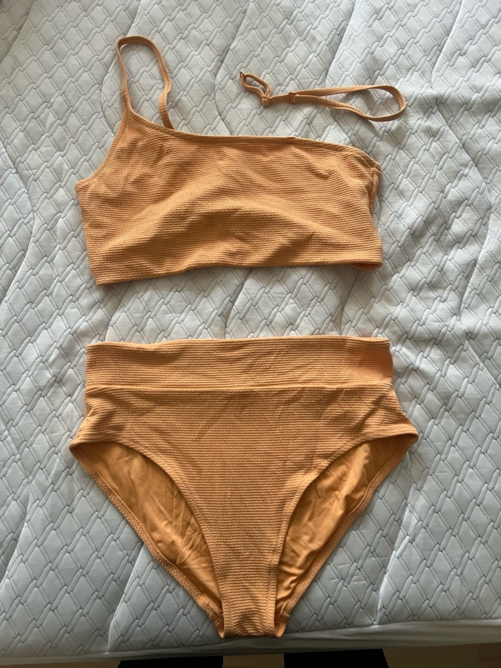 Old Navy Two-Piece Textured High-Waist Bikini in Light Orange